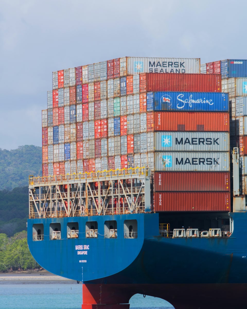 Container handling with forklift