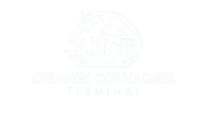 Cargo container handled by forklift